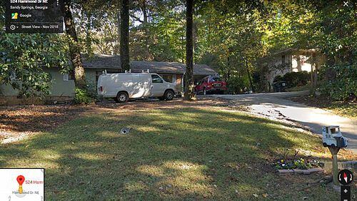 A house and its lot at 524 Hammond Drive and two other properties are being acquired by Sandy Springs for the planned widening of Hammond. GOOGLE MAPS