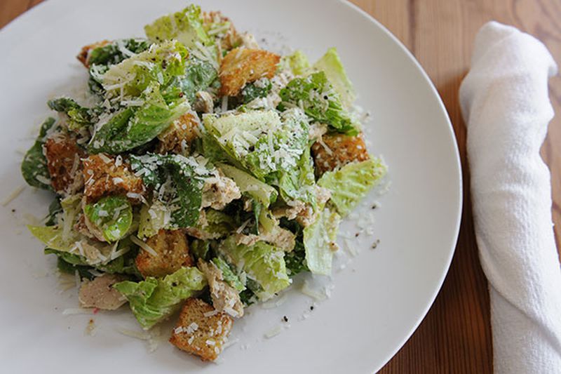 Smoked Chicken Caesar with baby gem lettuce. (Beckysteinphotography.com)
