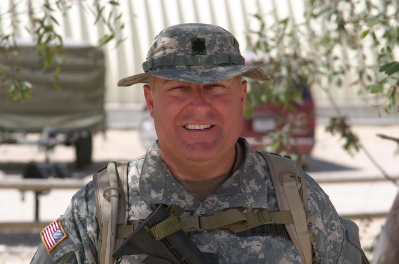Seen here is Doraville Police Chief John King in 2006, while training in the California desert for duty in Iraq with the Georgia National Guard. King has been promoted to command the Georgia National Guard's 48th Infantry Brigade Combat Team.