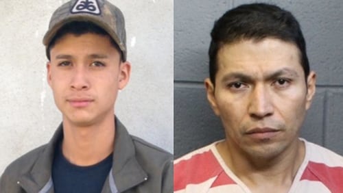 Jesus Arizaga (left) was allegedly stabbed and killed by Jesus Olvera Gonzalez (right).