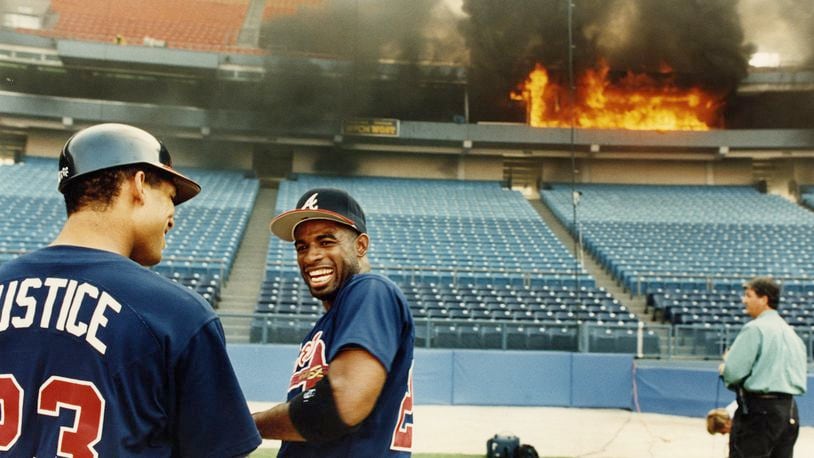 The night the stadium caught fire -- and the Braves got hot