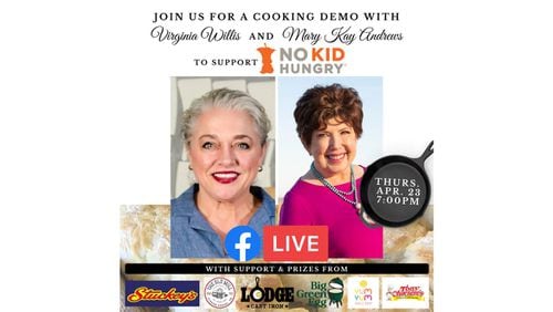 Chef Virginia Willis and author Mary Kay Andrews will team up for a cooking demonstration to raise funds for No Kid Hungry. COURTESY OF VIRGINIA WILLIS