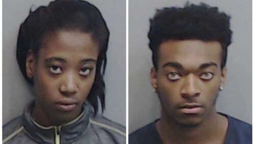 Mugshots of De’asia Page, left, and Jared Kemp