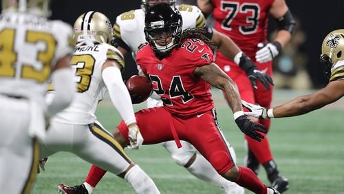 Falcons running back Devonta Freeman has rushed for 217 yards and two touchdowns in the last two games against New Orleans and Tampa Bay.
