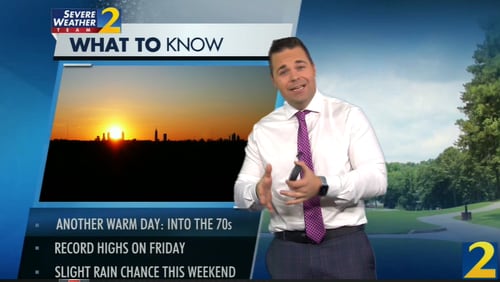 Channel 2 Action News meteorologist said a projected high of 73 degrees Thursday will feel more like early spring than winter.