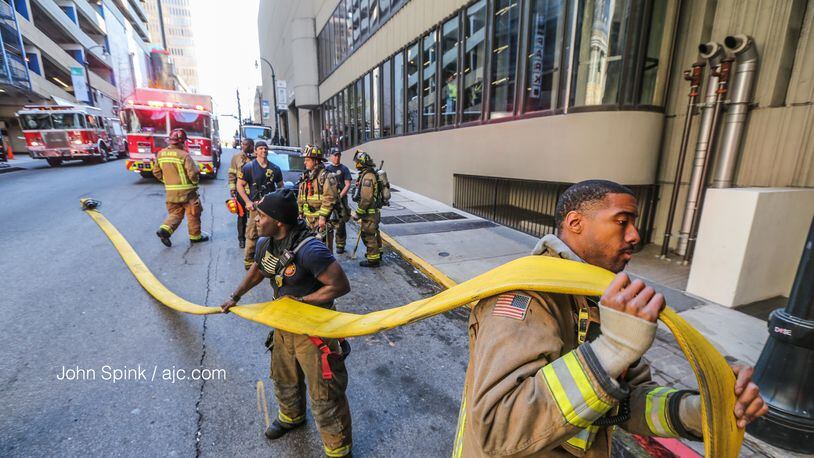 A fire at the Westin Peachtree Plaza hotel led to an evacuation Thursday morning.