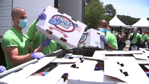There are several food giveaways happening June 27 in metro Atlanta.