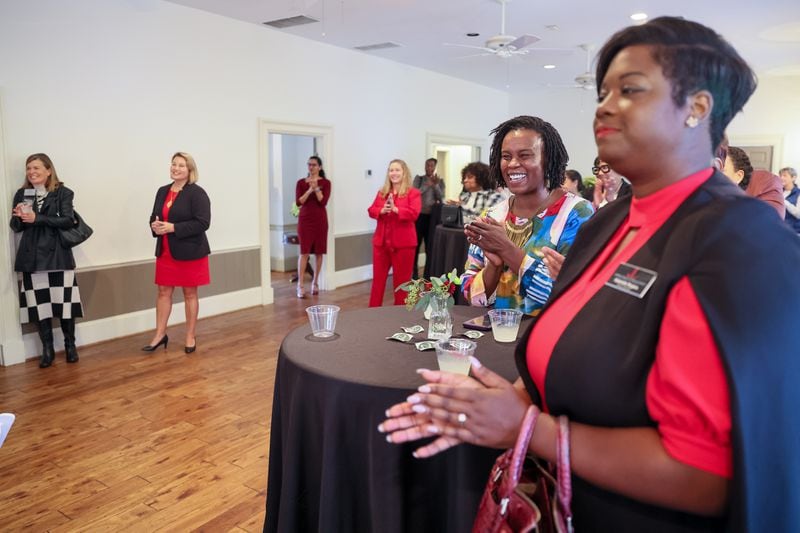 The Junior League of Dekalb County celebrated the renaming of the Mary Gay House to 716 West in a ceremony in Decatur on Wednesday, December 7, 2022.   (Arvin Temkar / arvin.temkar@ajc.com)