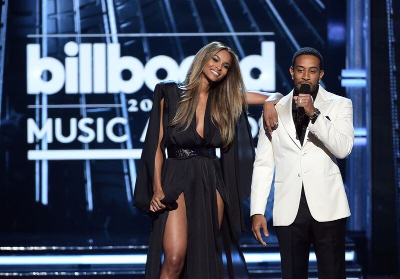 Ciara and Ludacris work the crowd. Photo: Getty Images.
