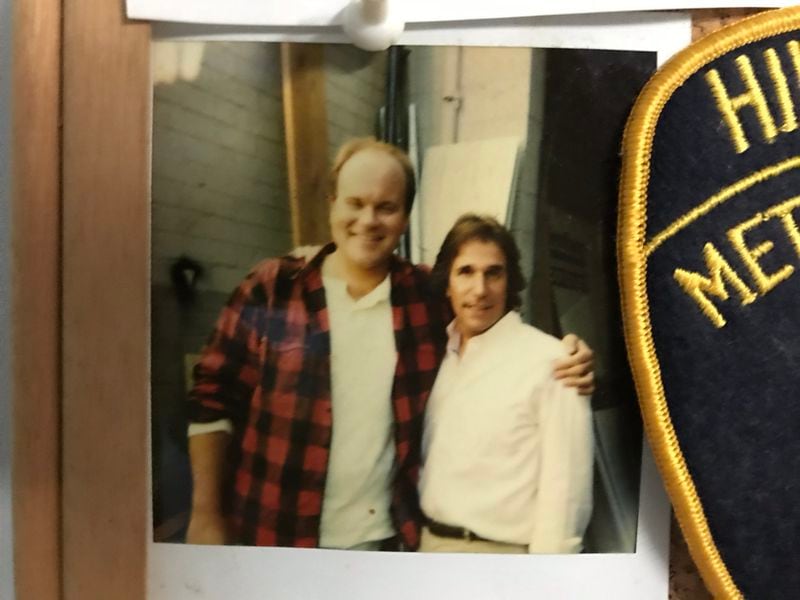 Mike Pniewski with Henry Winkler in the mid-1980s.