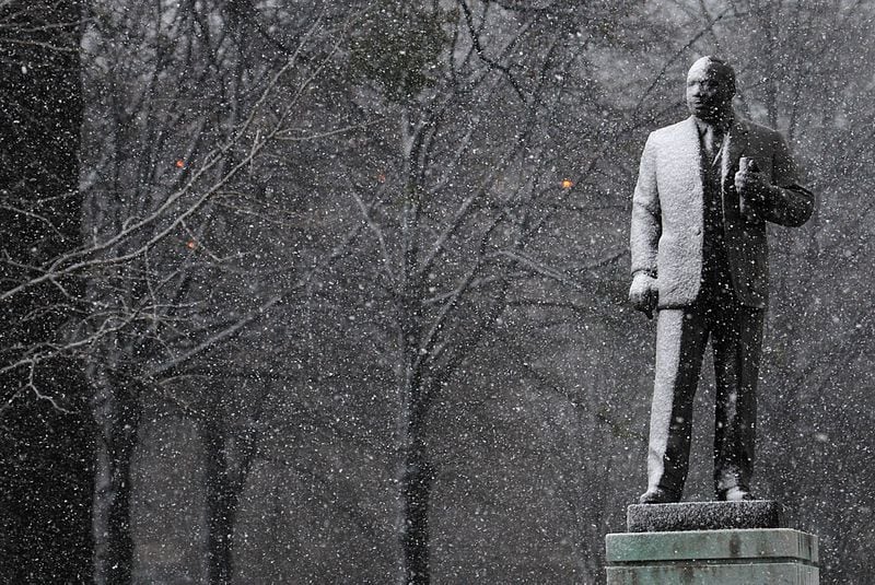 The MLK statue in Kelly Ingram Park in Birmingham, Ala. (Tamika Moore / AL.com)