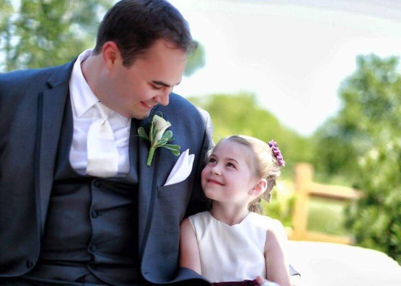 Kayla Unbehaun with her dad, Ryan Iskerka, at his wedding in June 2014. CONTRIBUTED