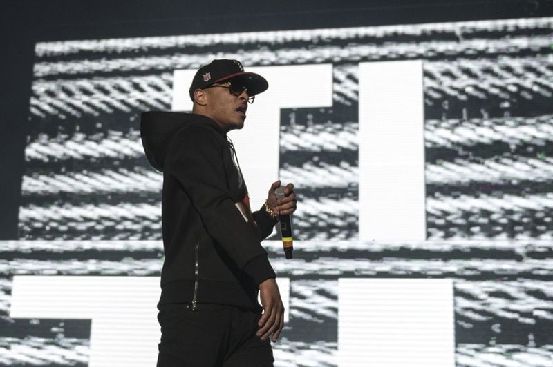 T.I. performs at One Musicfest, which has moved to Central Park this year. DAVID BARNES / DAVID.BARNES@AJC.COM