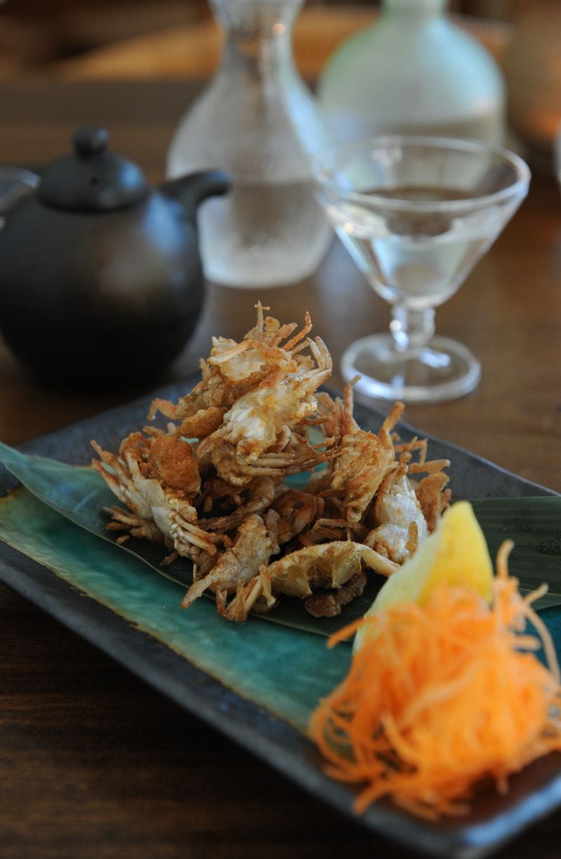 Tempura fried river crabs is a special when available. (Becky Stein Photography)