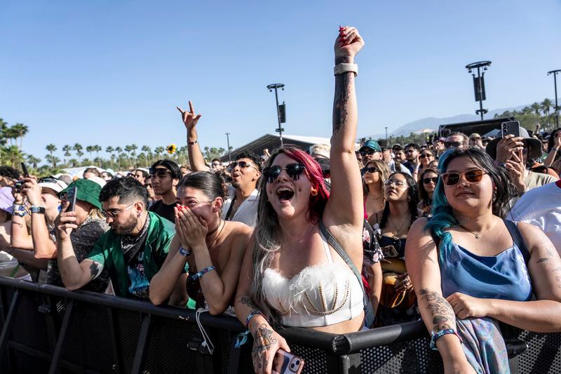 Festivalgoers are seen during the the first weekend of the Coachella Valley Music and Arts Festival at the Empire Polo Club on Saturday, April 13, 2024, in Indio, Calif. (Photo by Amy Harris/Invision/AP)