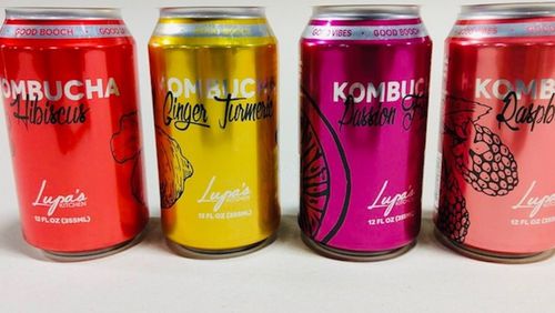 Lupa’s Kitchen is the first Georgia company offering kombucha in cans, which makes the product more portable, while keeping it fresh and flavorful. CONTRIBUTED BY LUPA’S KITCHEN