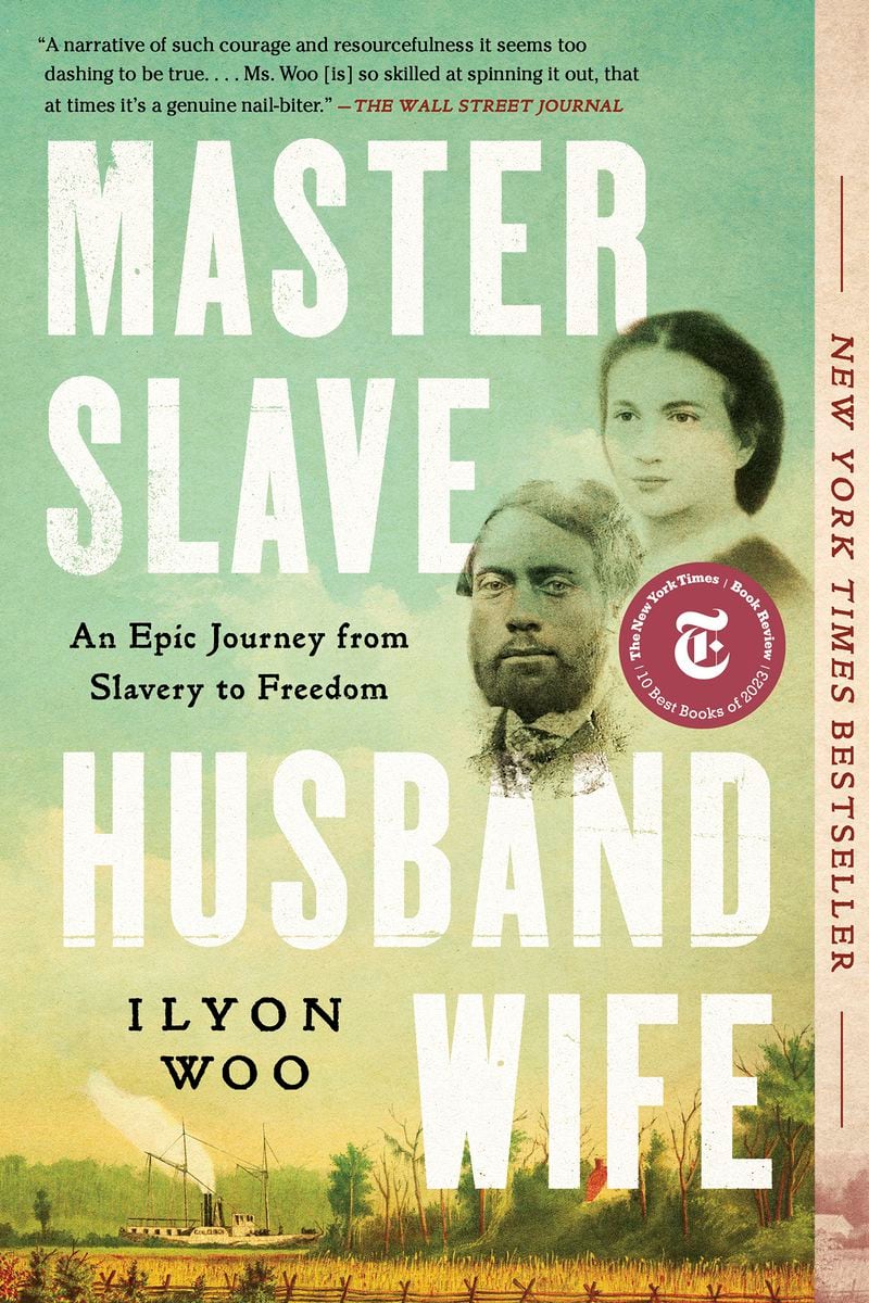 This cover image released by Simon & Schuster shows "Master Slave Husband Wife: An Epic Journey from Slavery to Freedom by Ilyon Woo, winner of the Pulitzer Prize for biography. (Simon & Schuster via AP)