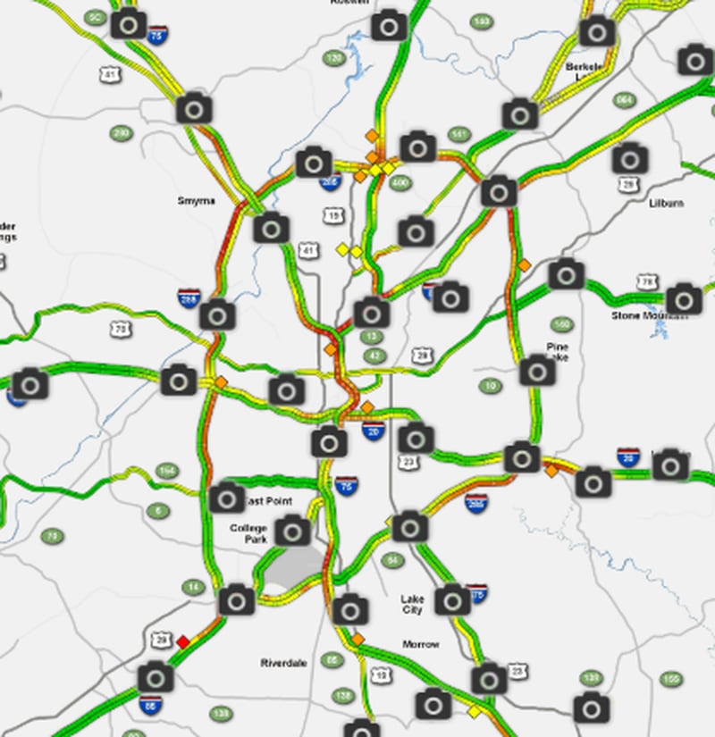 Around 4:30 p.m., traffic is picking up quickly on Atlanta interstates, according to the WSB 24-hour Traffic Center.
