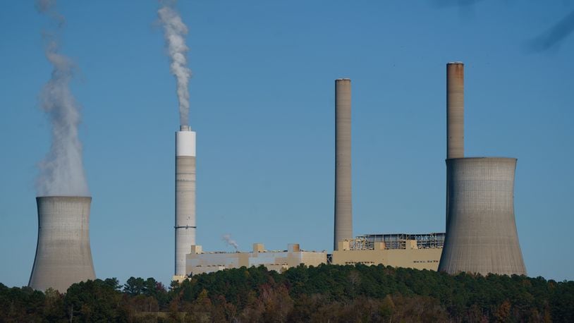 Plant Scherer, a Georgia Power plant, is seen on Tuesday, November 9, 2021, near Juliette. (Elijah Nouvelage for The Atlanta Journal-Constitution)