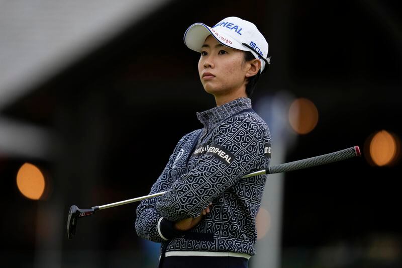 Narin An, of South Korea, stands on the ninth green during the first round of the LPGA Cognizant Founders Cup golf tournament Thursday, May 9, 2024, in Clifton, N.J. (AP Photo/Seth Wenig)