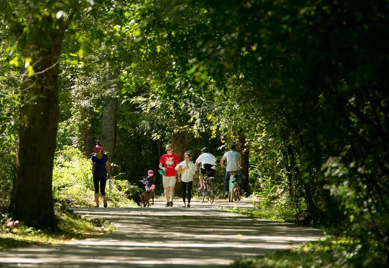 Alpharetta will study connecting the Alpha Loop Trail to the Big Creek Greenway (pictured) with linkages to the planned North Point bus rapid transit station. PHOTO / JASON GETZ