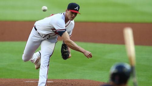 Braves starting pitcher Kyle Wright delivers against the Boston Red Sox on Tuesday, May 10, 2022, in Atlanta.    “Curtis Compton / Curtis.Compton@ajc.com”