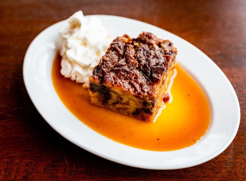 Bread pudding with caramel sauce is a nice way to end your meal at Lagarde American Eatery. CONTRIBUTED BY HENRI HOLLIS