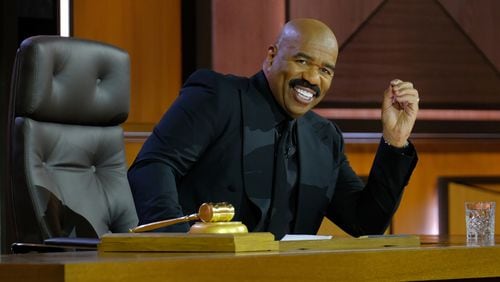 JUDGE STEVE HARVEY -  Steve Harvey serves as judge, jury and star, and must rule on various cases in his courtroom based on good old common sense. Cases include exes in legal battles over car loans, trip reimbursements and former best friends suing over a football bet, weekly on ABC. (ABC/Erika Doss)