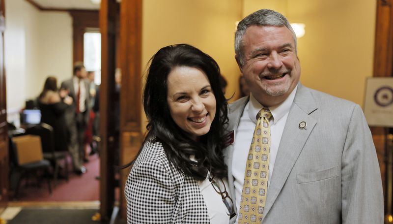Former Rep. Earl Ehrhart, R-Powder Springs, and his wife Ginny, who replaced him in the Georgia House. BOB ANDRES /BANDRES@AJC.COM
