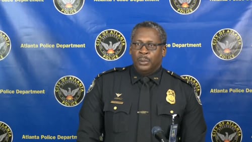 Atlanta Police Department Maj. Theosie Williams briefs reporters during a press conference Friday at Atlanta police headquarters.