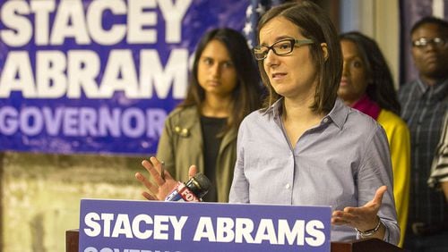 Lauren Groh-Wargo, Stacey Abrams’ campaign manager, said Friday that many votes have not been counted in the race for governor.  (ALYSSA POINTER/ALYSSA.POINTER@AJC.COM)
