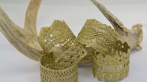 After a year of experimentation, Atlanta jewelry designer Cary Calhoun perfected the process of casting lace and textiles to create unique jewelry, mainly cuffs. CONTRIBUTED BY WWW.CARYCALHOUNDESIGNS.COM