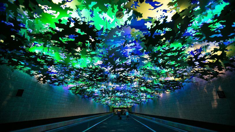 The installation “Flight Paths” by artist Steve Waldeck is the largest single public art project in the city of Atlanta’s history and was commissioned for Hartsfield-Jackson International Airport. CONTRIBUTED BY HARTSFIELD-JACKSON INTERNATIONAL AIRPORT