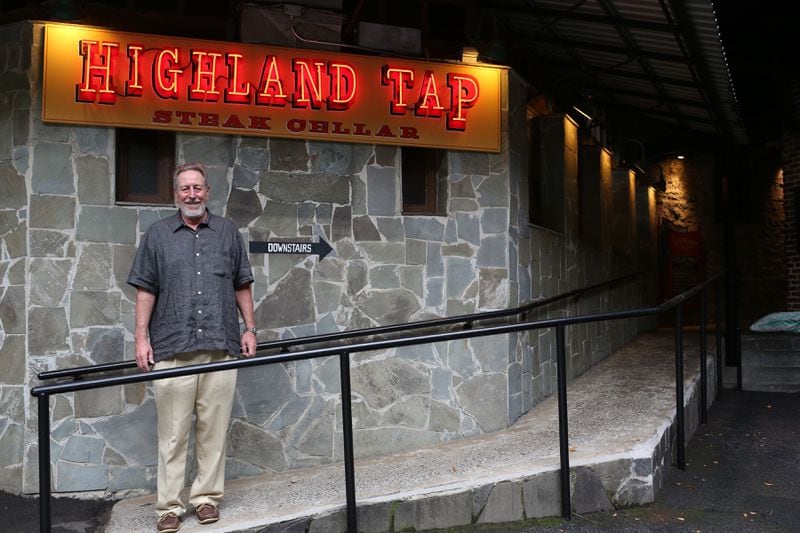 Chip Ney, owner and operator of Highland Tap and Fontaines, in Atlanta on July 30, 2020. Ney has seen business plummet since the coronavirus pandemic hit Georgia, but he's worked out a deal with his landlord to keep the business running — hopefully for another 31 years. (REBECCA WRIGHT FOR THE ATLANTA JOURNAL-CONSTITUTION)