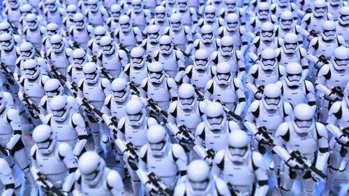 Stormtrooper are lined up at the Star Wars Celebration day 02 on April 14, 2017 in Orlando, Florida.  (Photo by Gustavo Caballero/Getty Images)