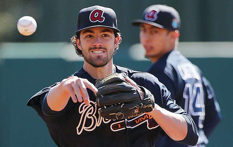 Dansby Swanson impressed Braves officials at major league spring training. (Curtis Compton/AJC file photo)