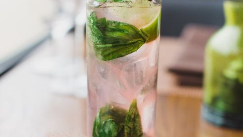 The Shine On at Oak Steakhouse is a refreshing nonalcoholic blend of ginger beer, beet juice, basil and lime. (David Crawford)