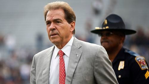 Alabama head coach Nick Saban has his team in the College Football Playoffs as the No. 4 seed. (AP Photo/Brynn Anderson, File)
