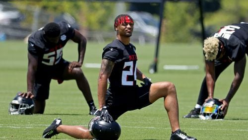 061522 Flowery Branch: Atlanta Falcons defensive back A.J. Terrell (24) is shown during minicamp at the Atlanta Falcons Training Facility Wednesday, June 15, 2022, in Flowery Branch, Ga. (Jason Getz / Jason.Getz@ajc.com)