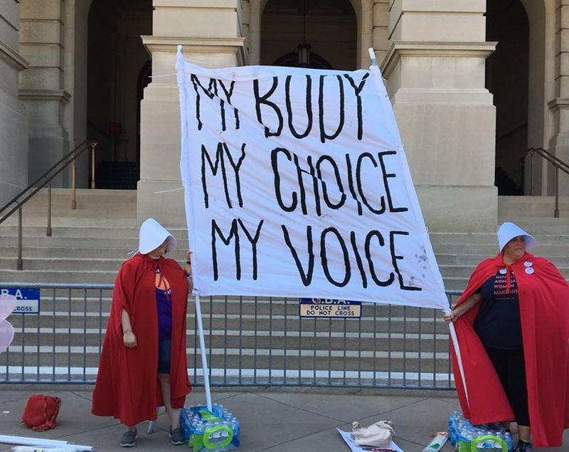 Abortion rights supporters gather Saturday, May 25, 2019, at the Capitol in Atlanta to protest Georgia's "heartbeat" bill. (Photo: Amanda C. Coyne/AJC)