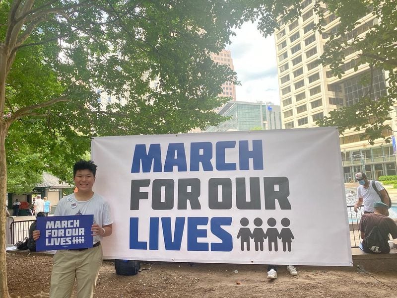 Tyler Lee, a high school sophomore in Gwinnett County, wants state legislatures to take action on gun violence. Lee was moved to focus his advocacy on gun safety after the elementary school shootings in Uvalde, Texas. (Courtesy of Tyler Lee)