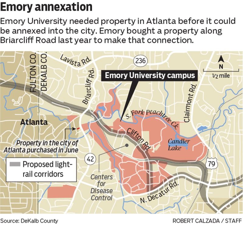 Emory bought a house last fall so it can connect to - and then become part of - Atlanta.