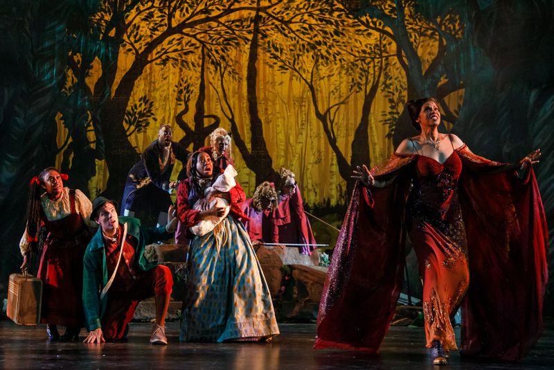 Terry Burrell (far right) heads the cast of the City Springs Theatre Company's production of the fairy-tale musical "Into the Woods."

Courtesy of Ben Rose Photography