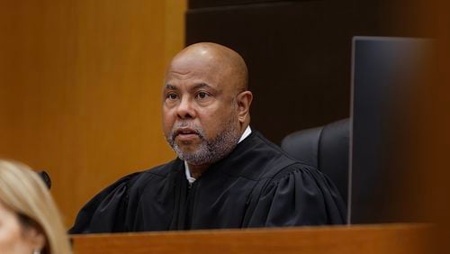 Judge Ural Glanville speaks during a December hearing at the Fulton County Courthouse for the ongoing "Young Slime Life" gang case. Quantavious Grier, the brother of rapper Young Thug, has pleaded guilty in the case but was arrested on new charges Thursday.