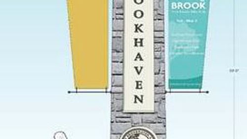 A rendering of Brookhaven’s gateway monument signs. CONTRIBUTED