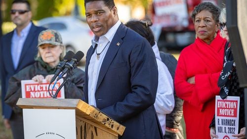 Republican candidate for Senate Herschel Walker remained tight-lipped Tuesday after a woman accusing him of paying for her abortion appeared on “Good Morning America.” (Steve Schaefer/Atlanta Journal-Constitution/TNS)