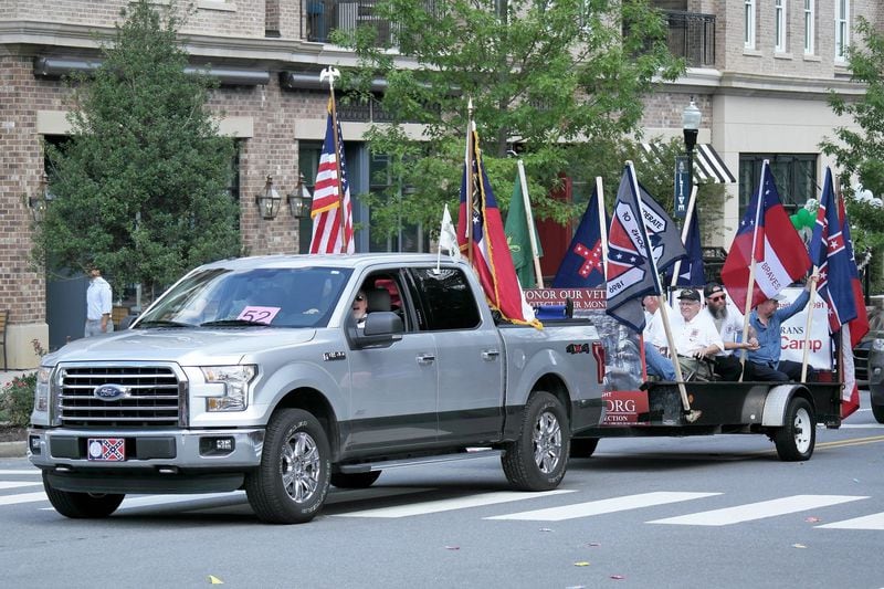 This is a photo of the Roswell Mills Camp 1547 Sons of Confederate Veterans display from the 2018 Old Soldiers Day Parade in Alpharetta. (Roswell Mills Camp 1547 Sons of Confederate Veterans)