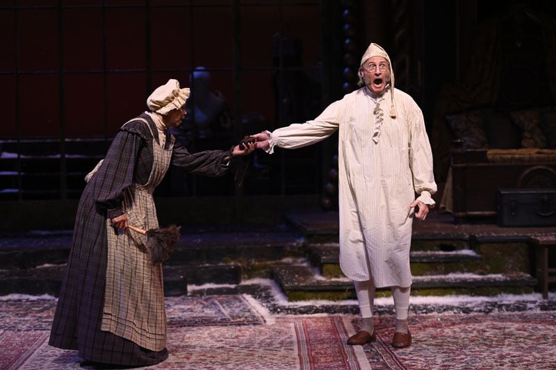 David de Vries plays Ebenezer Scrooge in the Alliance Theatre’s 30th-anniversary production of “A Christmas Carol” in 2019. Contributed by the Alliance Theatre