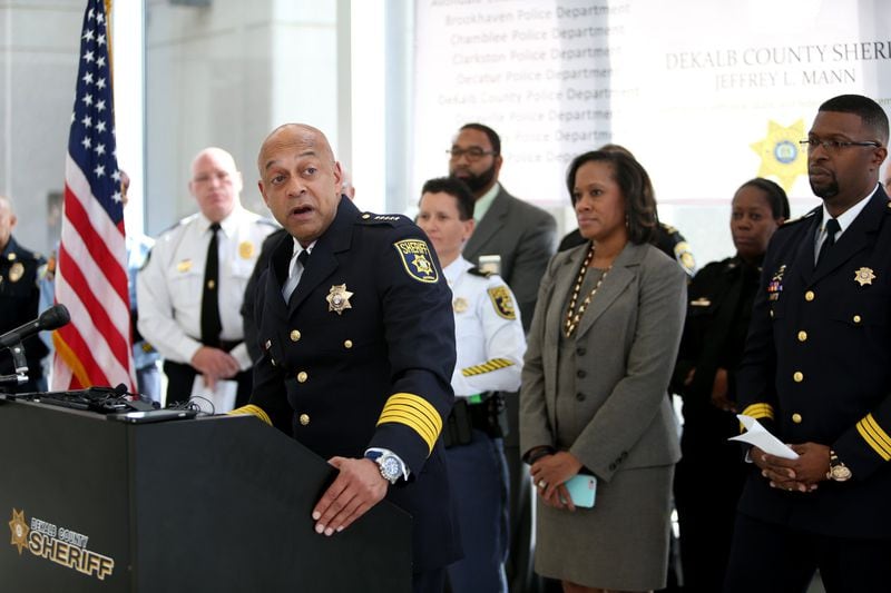 May 24, 2014 - Milton, Ga: DeKalb County Sheriff Jeffrey L. Mann hosts a news conference about Operation Safe DeKalb at the DeKalb County Sheriff’s Office Administration Building Thursday afternoon, January 29, 2015, in Decatur, Ga.. PHOTO / JASON GETZ