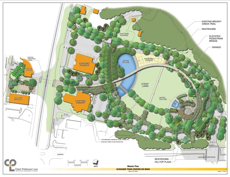 The city of Suwanee recently broke ground on the expansion project of Town Center Park on Main and the DeLay Nature Park.